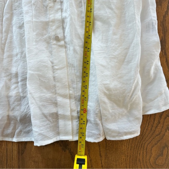 NWT Astr the Label Diell Pleated Midi Dress White Pintuck Shirtdress Small - Picture 6 of 13